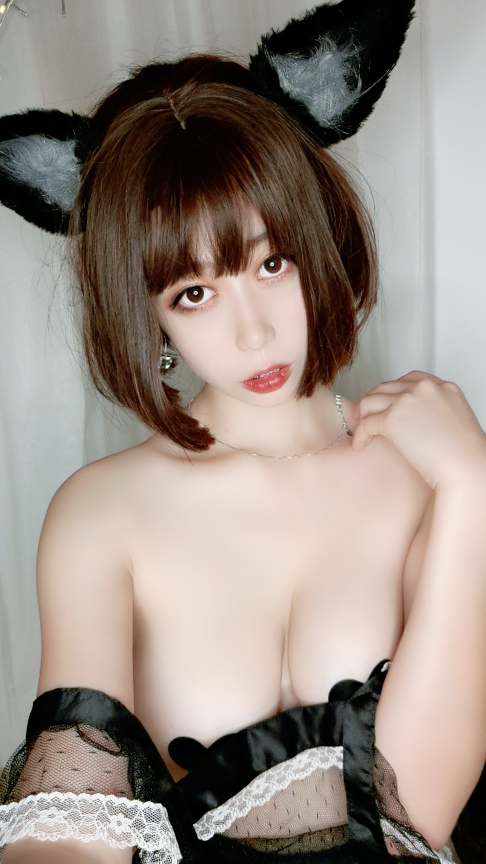 奈汐酱nice - NO.018 自撮り Vol.003-透明围裙猫耳[50P]-XikXak